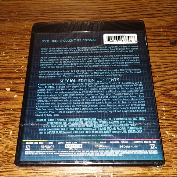 Flatliners (4K Ultra HD, 2023) Kiefer Sutherland Julia Roberts - Picture 2 of 3